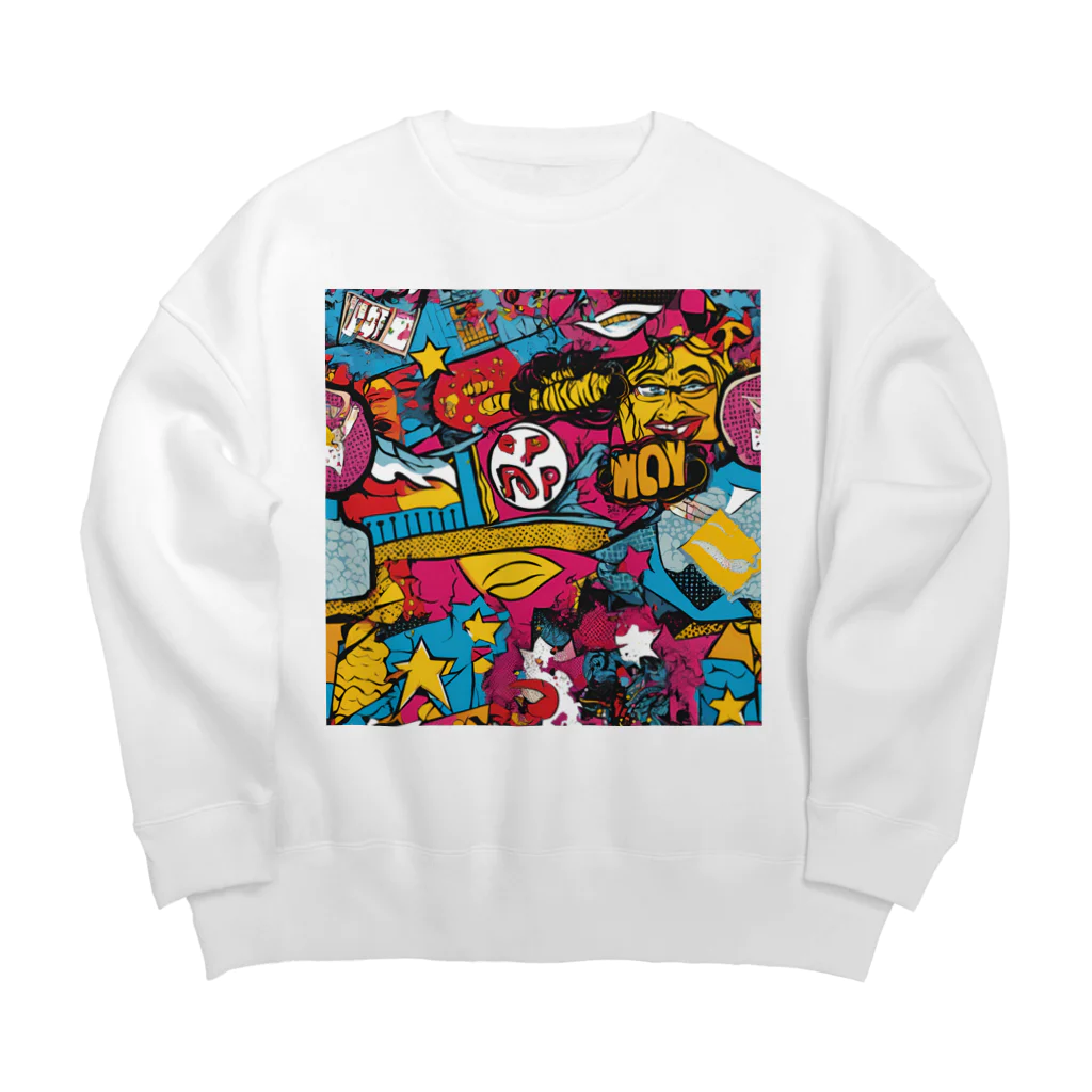 8890のポップアート Big Crew Neck Sweatshirt