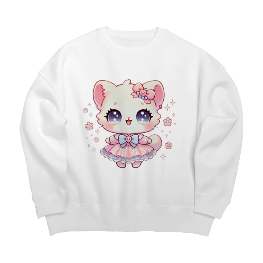 Snow-peaceのかわいいキティの夢見るデザイン Big Crew Neck Sweatshirt