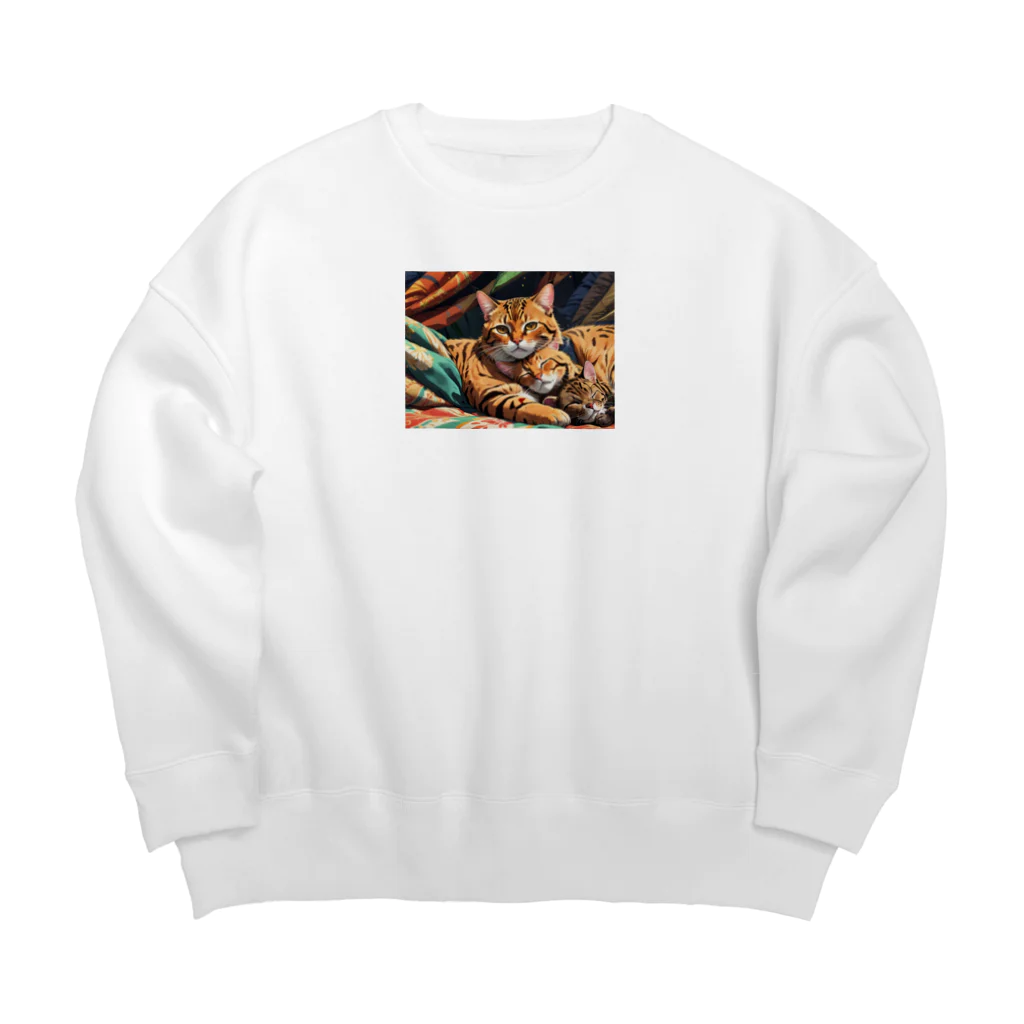 ねむねこのお店のおやすみねこ Big Crew Neck Sweatshirt