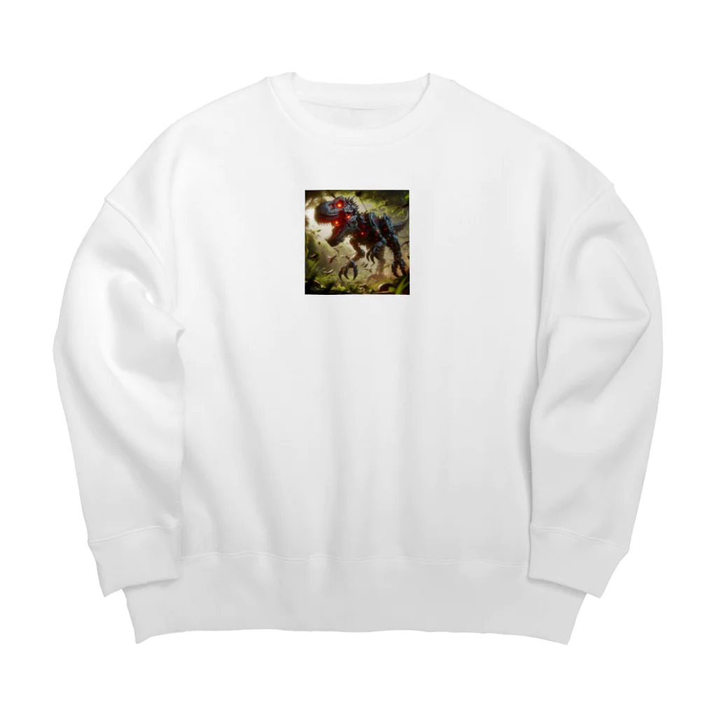 nerobooのお店の機械の恐竜のグッズです Big Crew Neck Sweatshirt