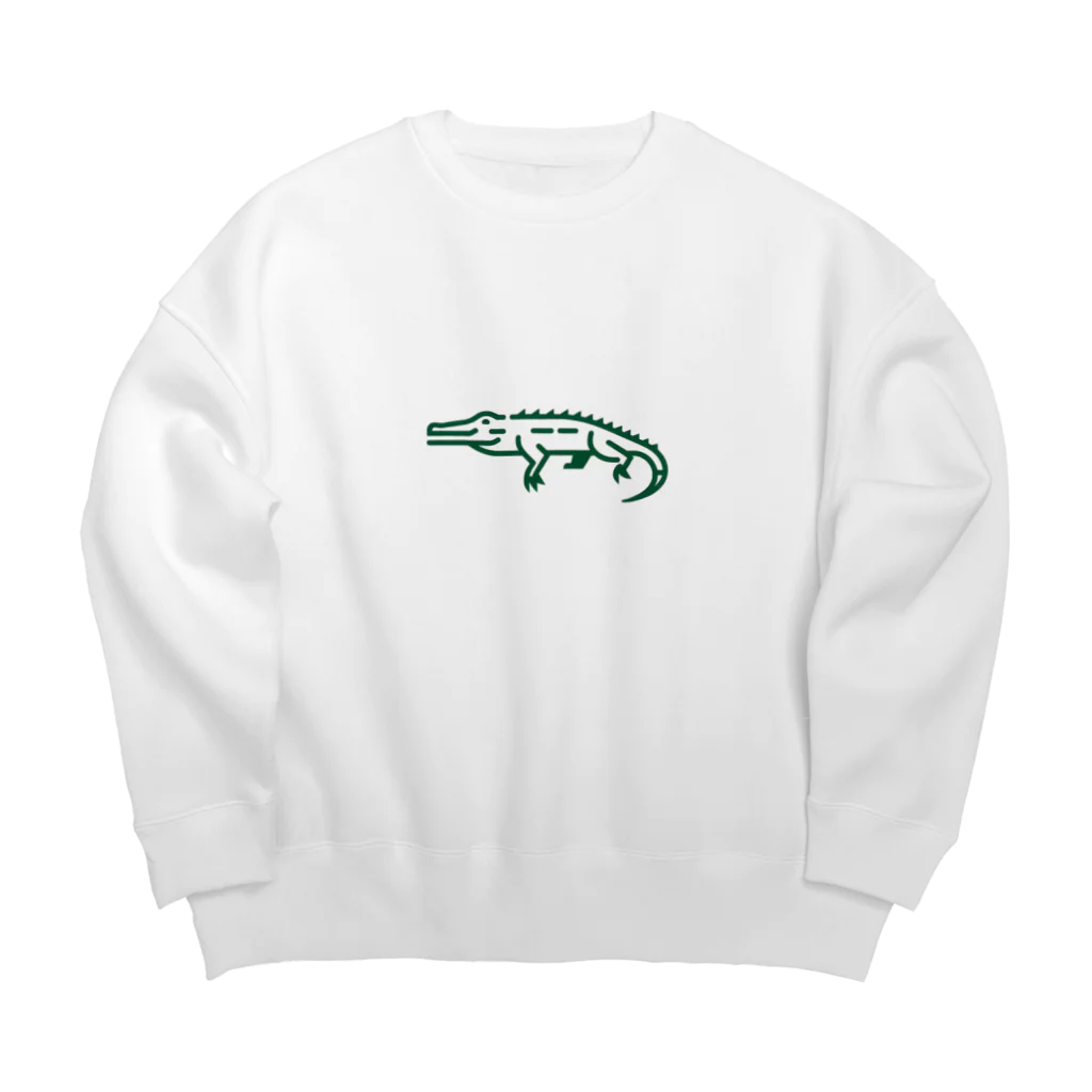 waniwanipanikuの緑のワニ Big Crew Neck Sweatshirt