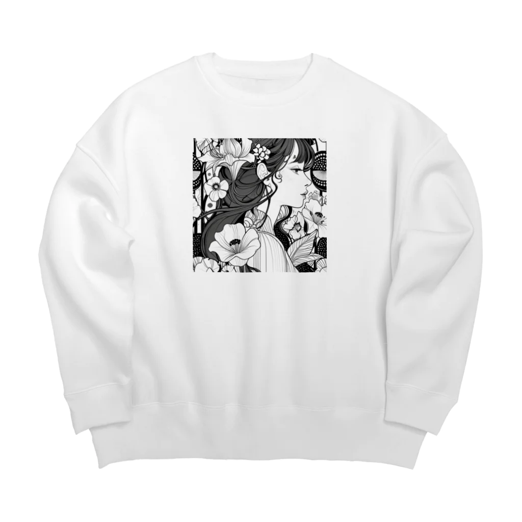 ZZRR12の花と美女 Big Crew Neck Sweatshirt