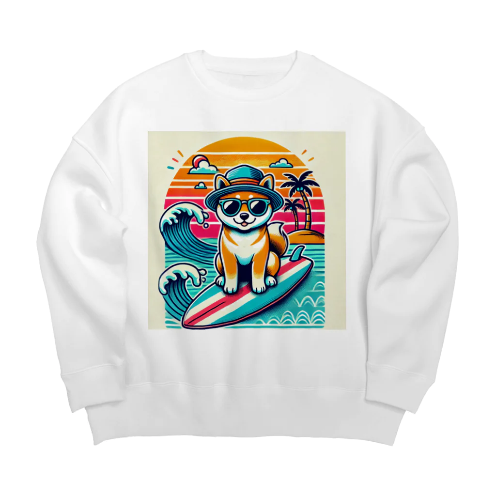 T-SHOWのおもしろ可愛い柴犬！！ Big Crew Neck Sweatshirt