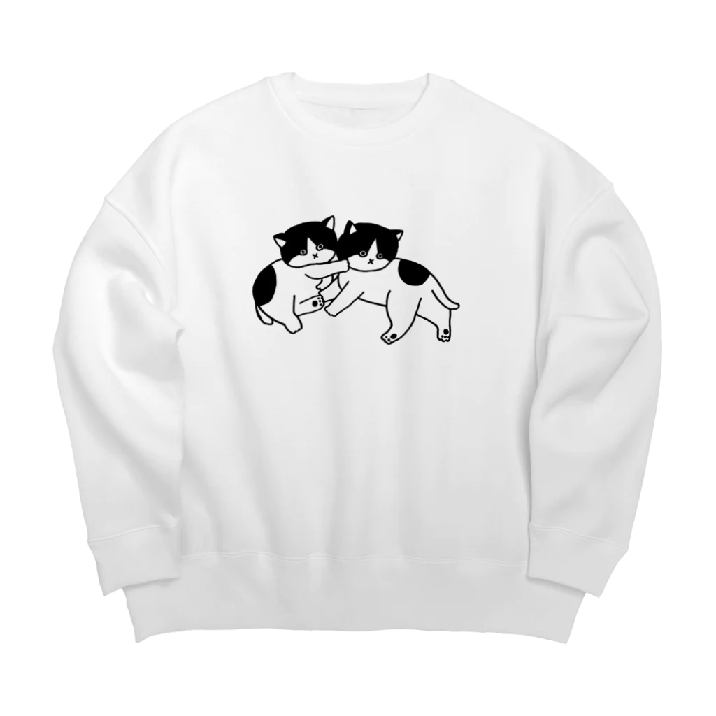 とつこまのお店屋さんの虚無猫の双子（じゃれ合い）（線画） Big Crew Neck Sweatshirt