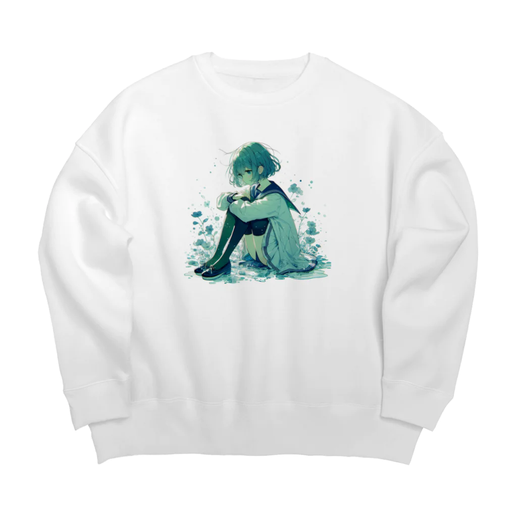 ゆめのかすずめの翠はなんとなく憂鬱 Big Crew Neck Sweatshirt