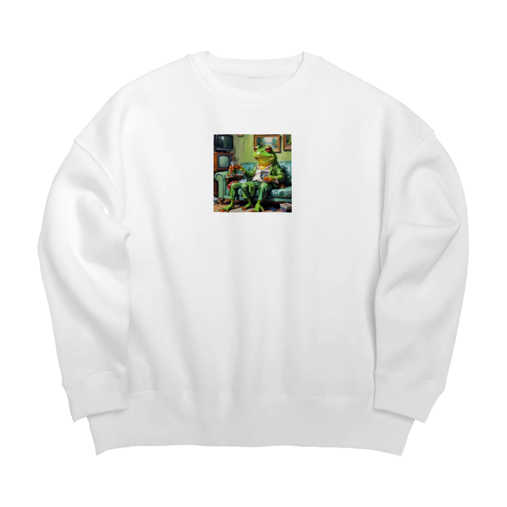 zukit4sのジョークを言っているカエル Big Crew Neck Sweatshirt