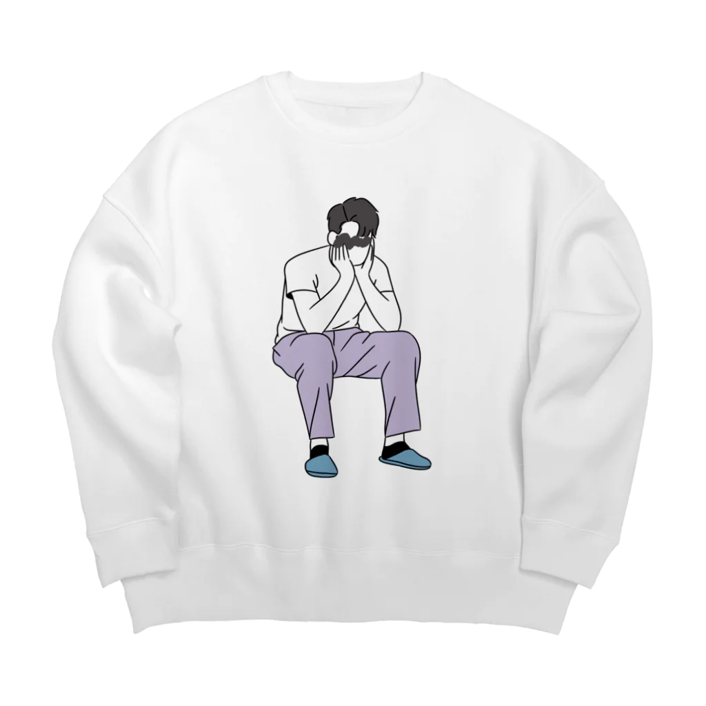 納豆ごはんのイケメンとお話し中 Big Crew Neck Sweatshirt