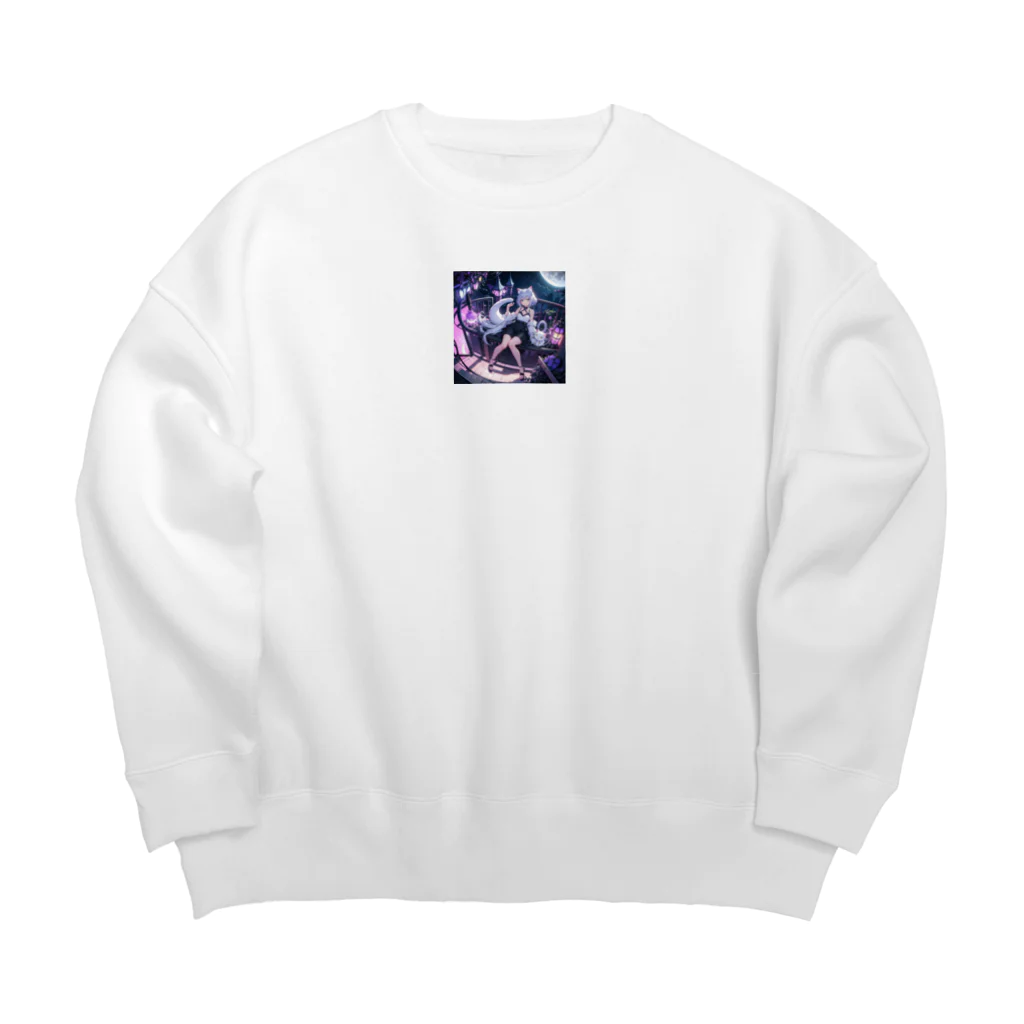 ねむねこのお店の猫耳少女 Big Crew Neck Sweatshirt