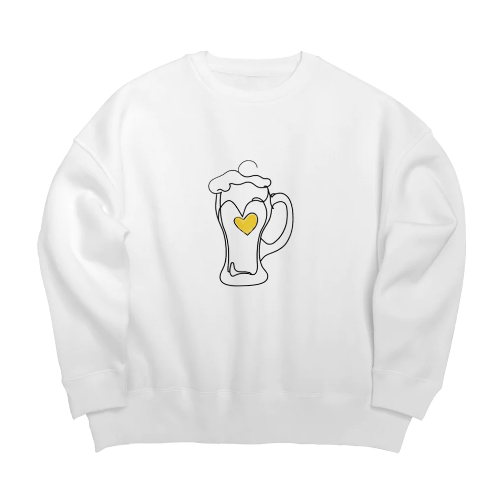 A-Kdesignのbeer love① Big Crew Neck Sweatshirt