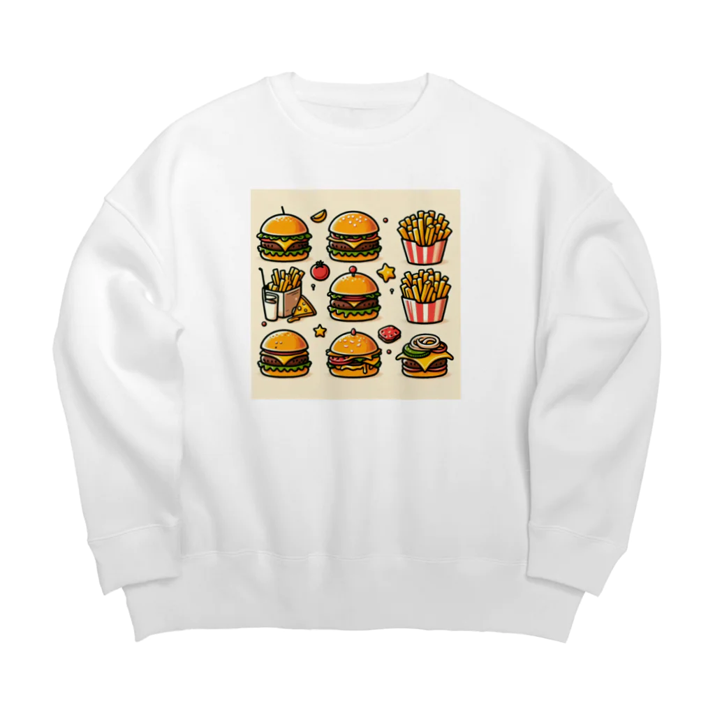 南国のハンバーガー Big Crew Neck Sweatshirt