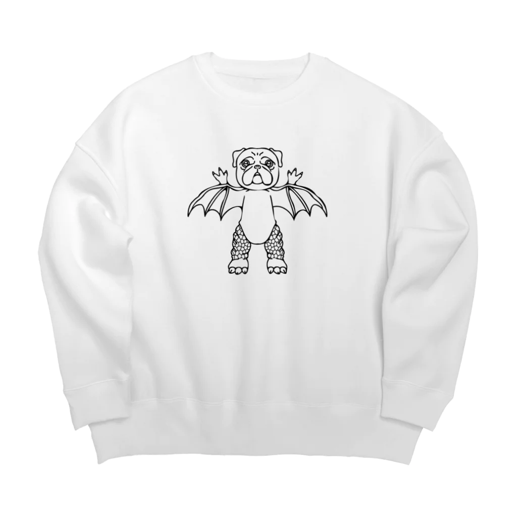 へっぽこデザインの大怪獣パグラ Big Crew Neck Sweatshirt