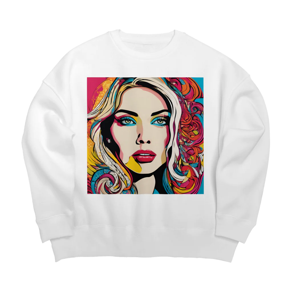 8890のポップアート Big Crew Neck Sweatshirt