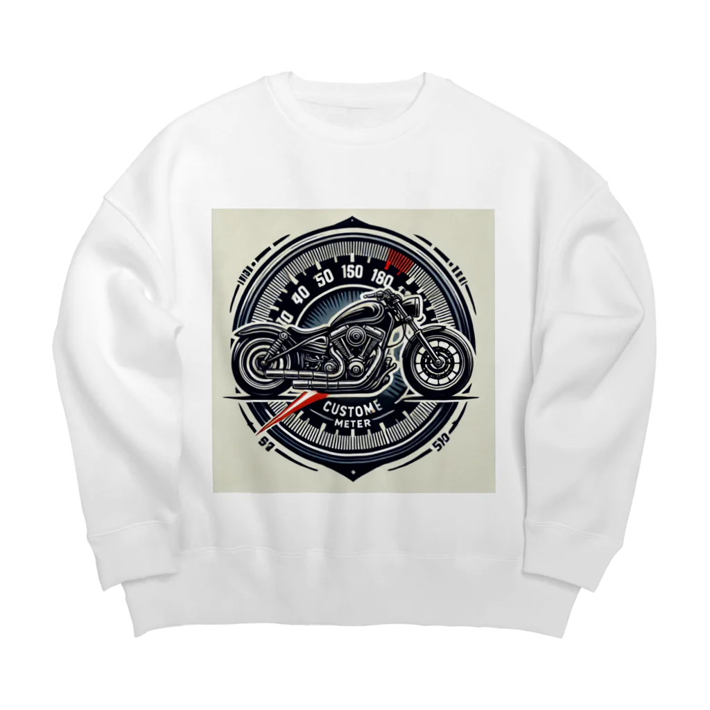 the blue seasonのカスタムバイクとメーターの融合：ハイパフォーマンスを象徴する革新的ロゴ Big Crew Neck Sweatshirt