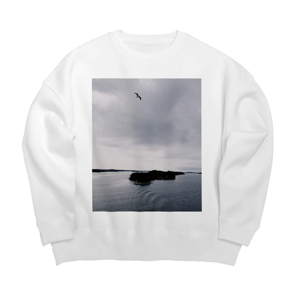 ko_ko_no_kaのbird Big Crew Neck Sweatshirt