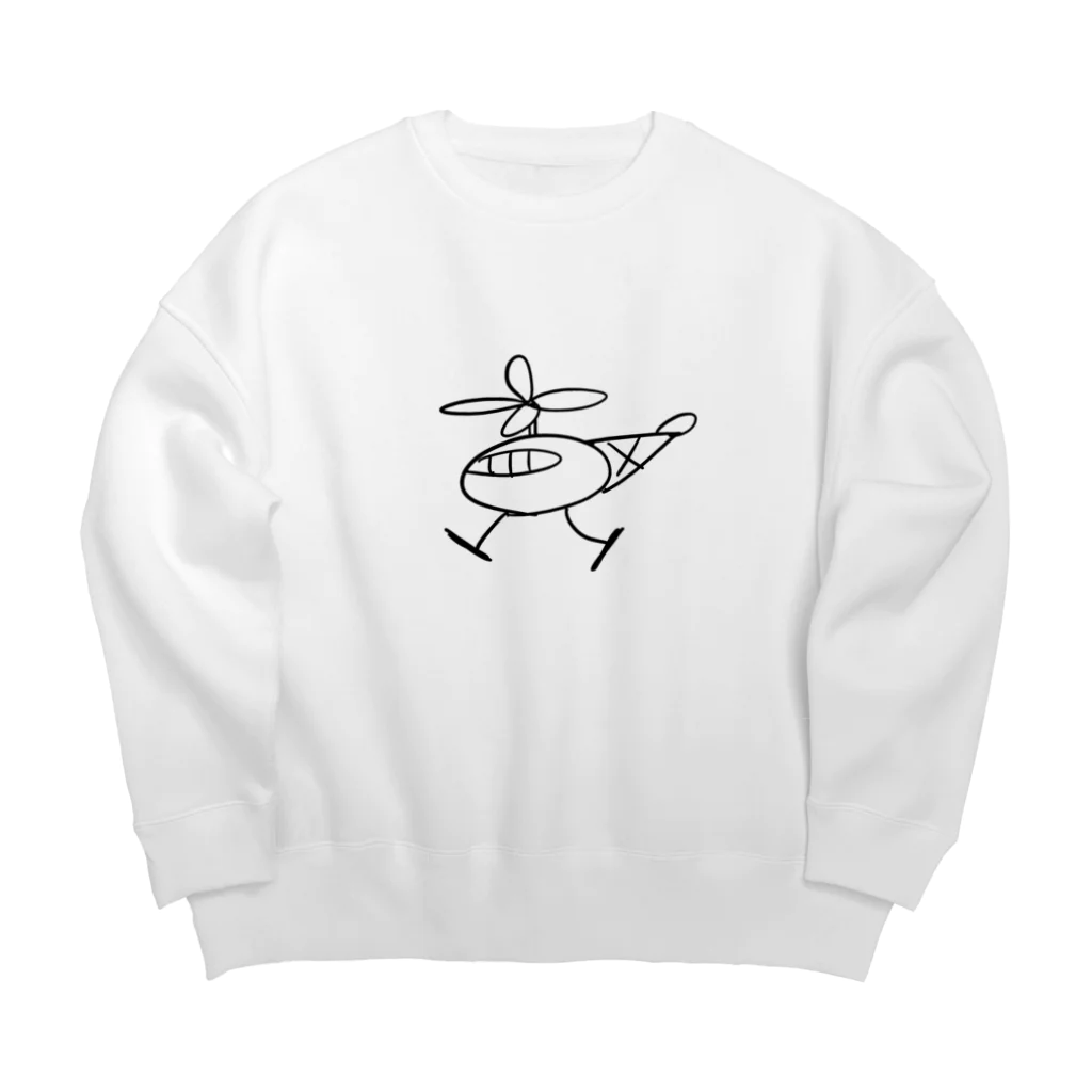 田口回のトコトコヘリコプ太 Big Crew Neck Sweatshirt
