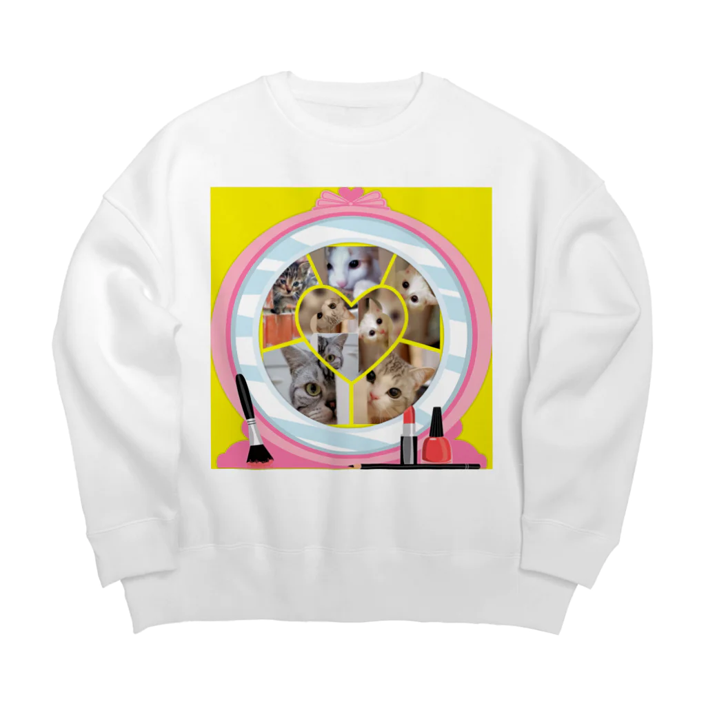 テル！のお店の覗き見ニャンコ（みんな友達） Big Crew Neck Sweatshirt