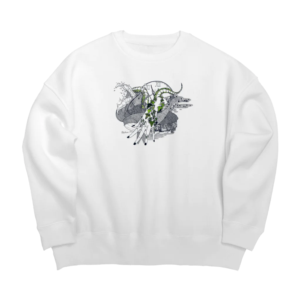 異星人生活日誌。のひび割れた私 Big Crew Neck Sweatshirt