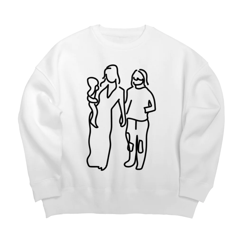 ぐにゃんじROCKのぐにゃっとした夫婦 Big Crew Neck Sweatshirt