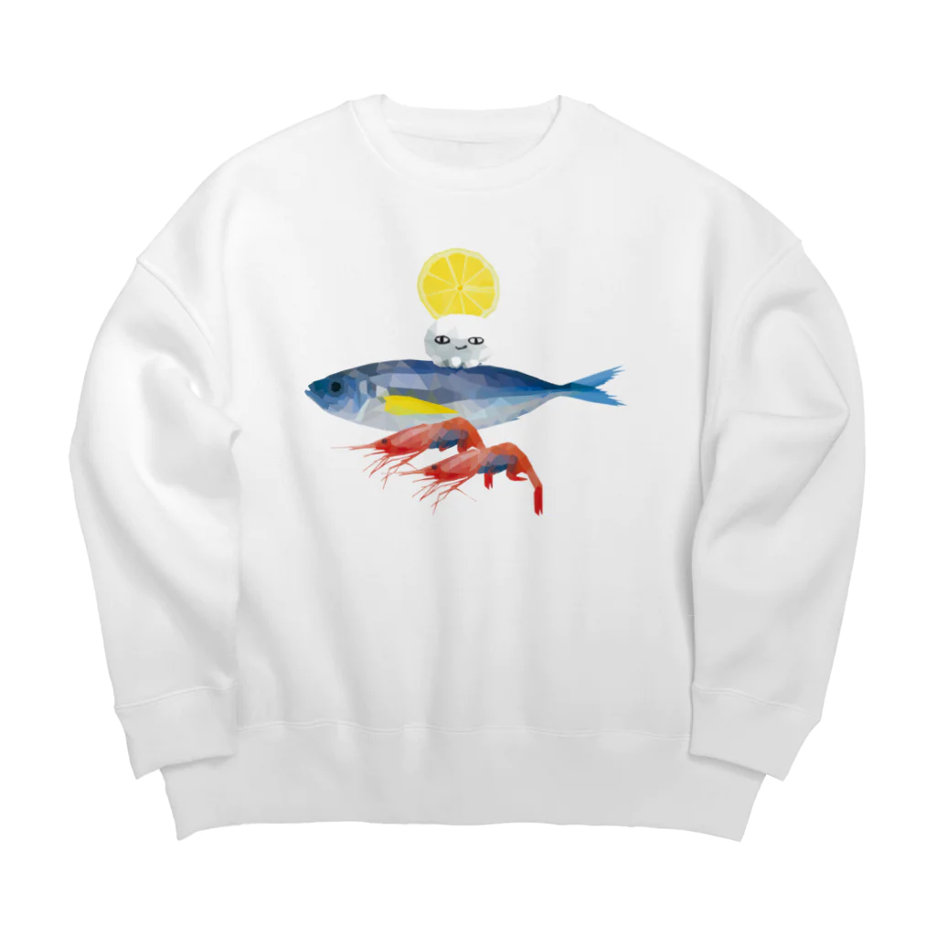 ヌルショップの海のお友達とくらげ Big Crew Neck Sweatshirt