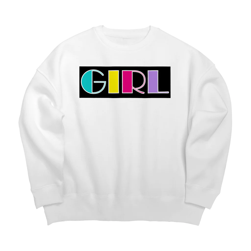 Ushi-Haruのレトロカラフル　GIRL Big Crew Neck Sweatshirt