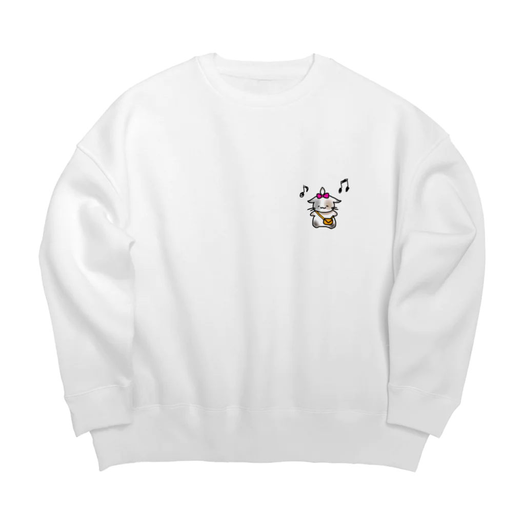 おもち屋さんのごきげんねこ Big Crew Neck Sweatshirt