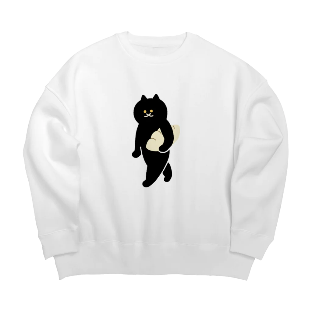 SUIMINグッズのお店の【大】餃子をMacBookのように運ぶねこ Big Crew Neck Sweatshirt