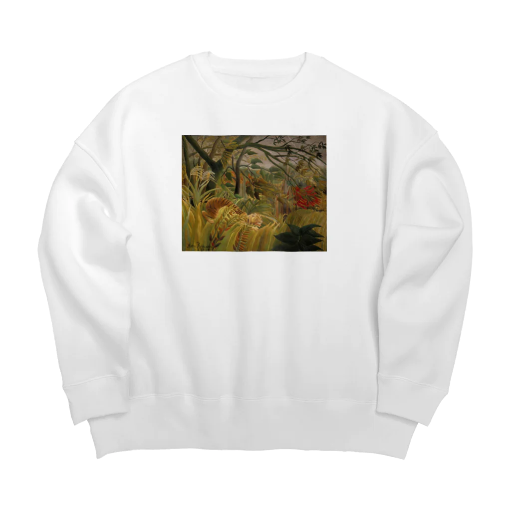 Art Baseの熱帯嵐のなかのトラ / アンリ・ルソー(Tiger in a Tropical Storm(Surprised!)1891) Big Crew Neck Sweatshirt