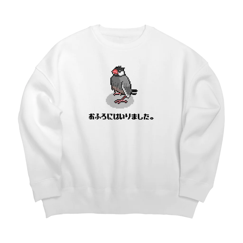 たかはらのお風呂に入って偉い文鳥 Big Crew Neck Sweatshirt