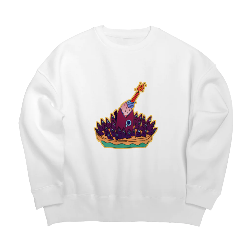 ベクのアイテム屋の空見上げるサカナたち Big Crew Neck Sweatshirt