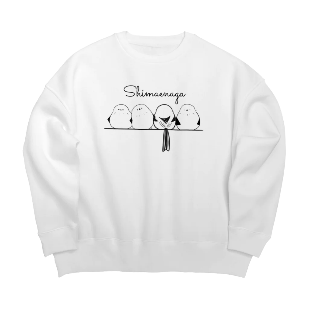 みょーのぎゅぎゅっとシマエナガ Big Crew Neck Sweatshirt