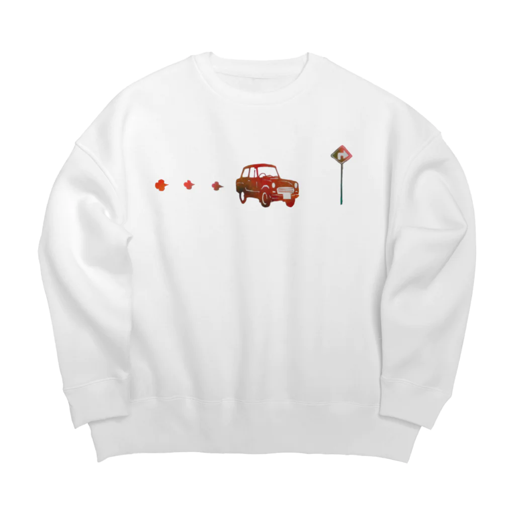 しばたたかしの走るクルマ Big Crew Neck Sweatshirt