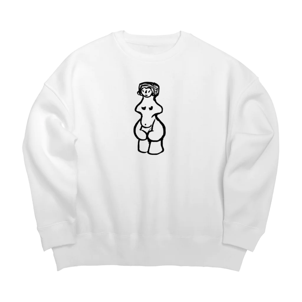 工房ＨＡＮＺＯＵの前面(片面)プリント　縄文のビーナスさん　土偶シリーズ Big Crew Neck Sweatshirt