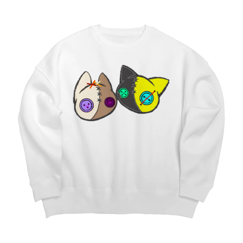 かがり思考作成場の【つむぎはぎシリーズ】トラとウマ Big Crew Neck Sweatshirt