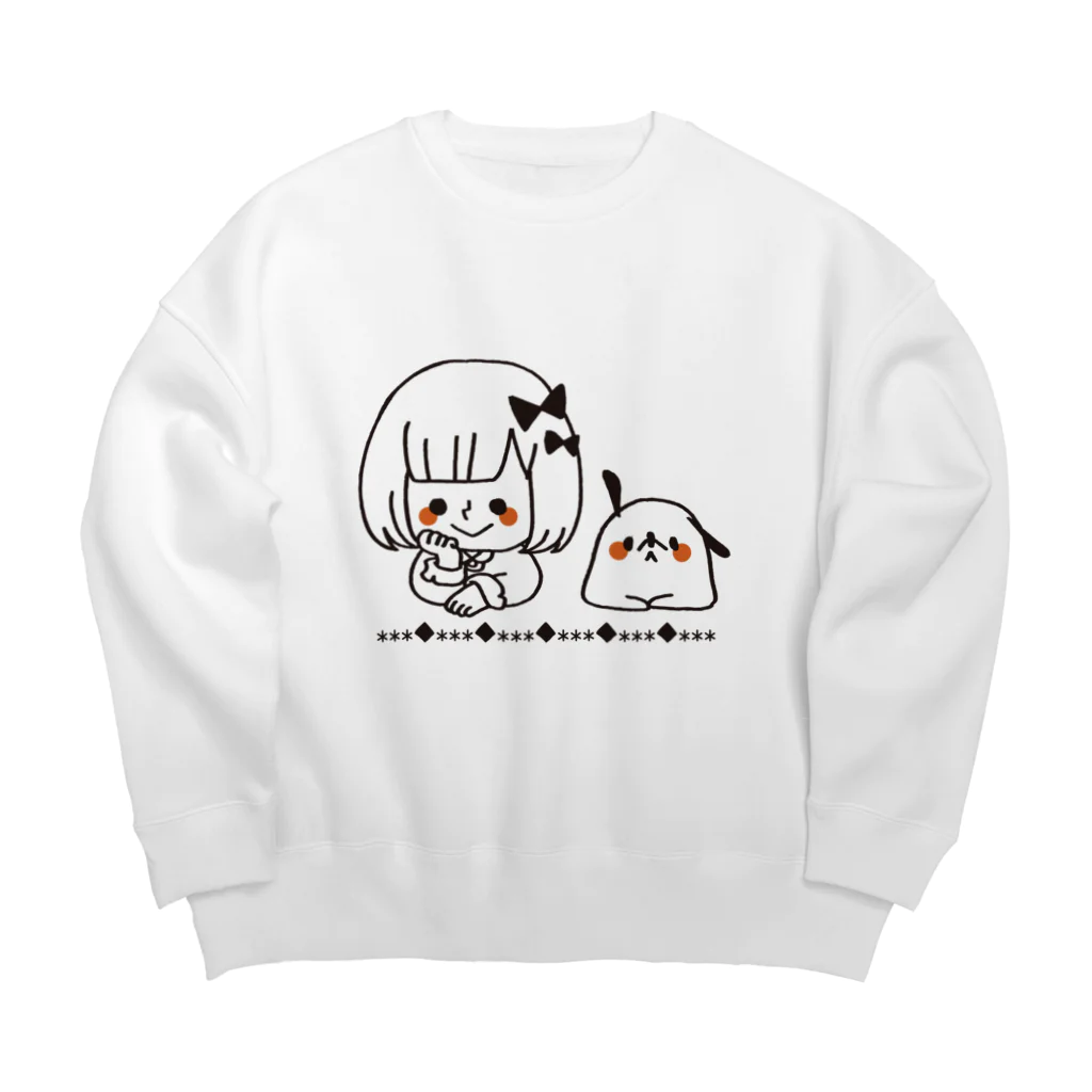 HANAE＊のぱつことぽち Big Crew Neck Sweatshirt