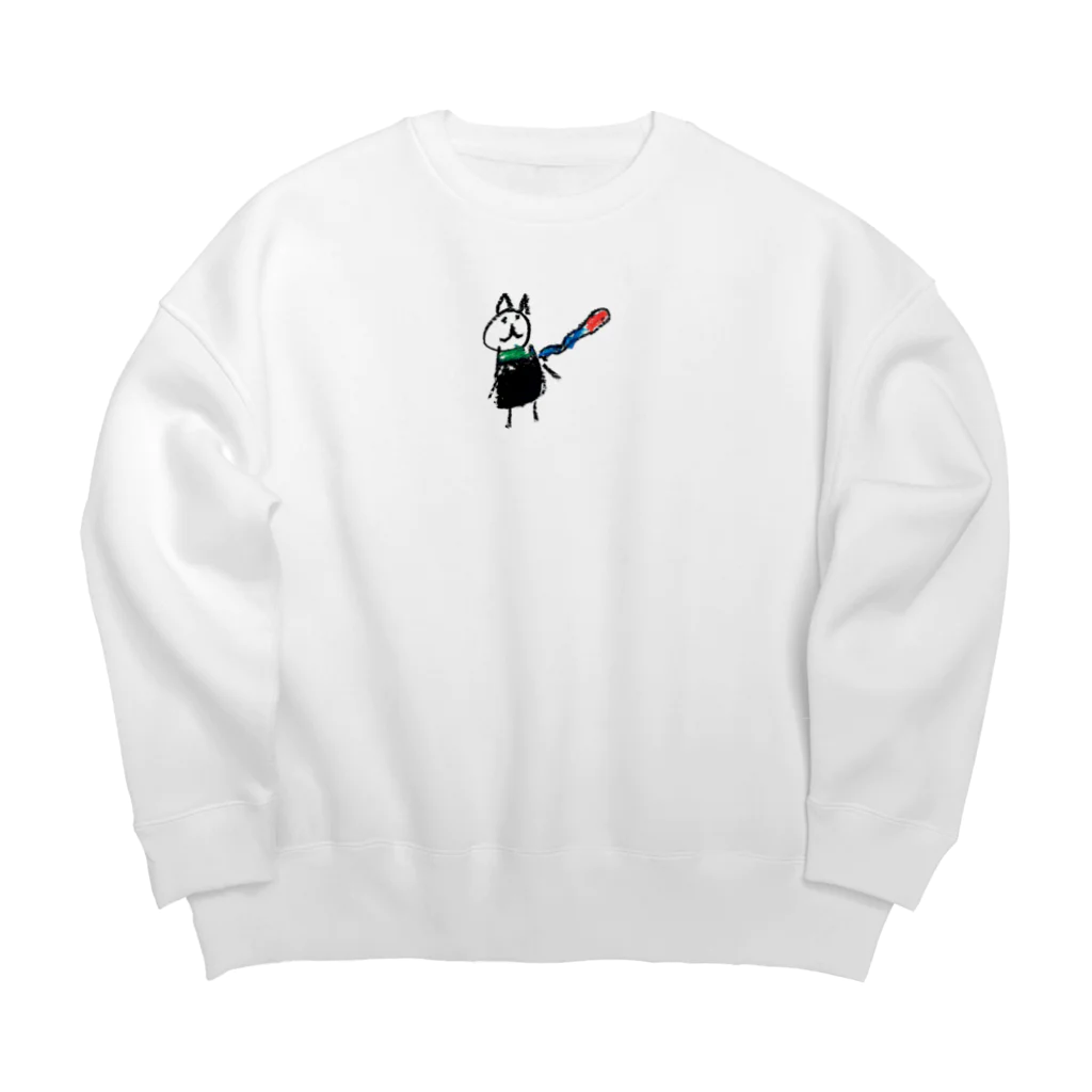 くろねこマフラーズ（Mufflers）の娘マフちゃん Big Crew Neck Sweatshirt