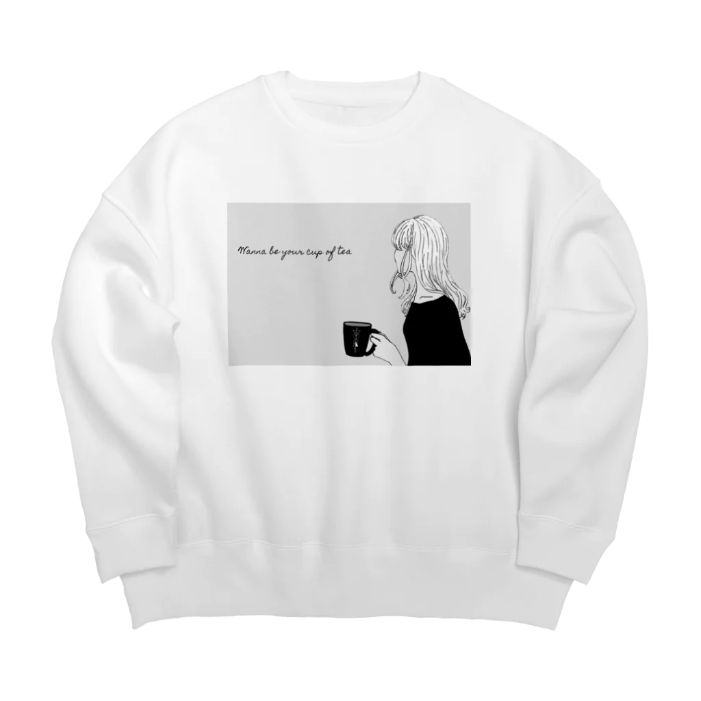 Meow__35のWanna be your cup of tea  Big Crew Neck Sweatshirt