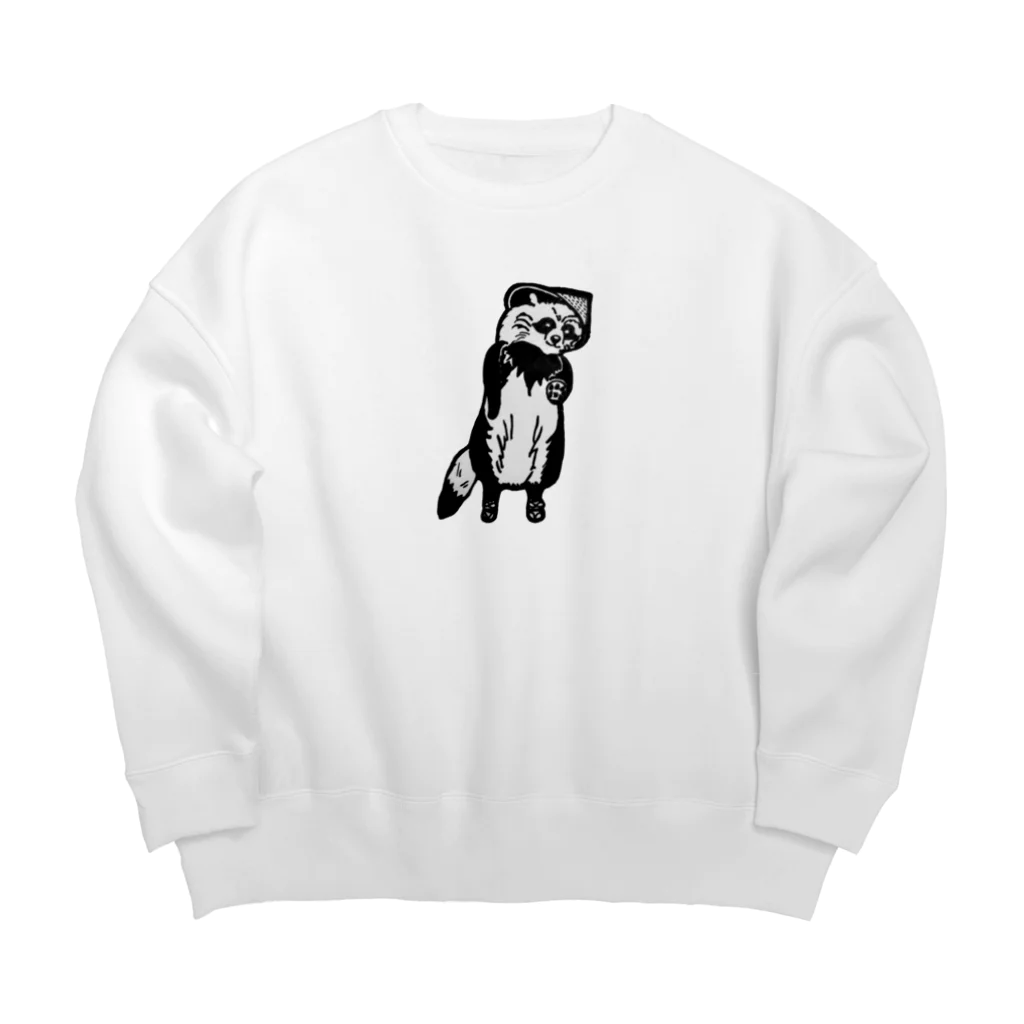 SHIROKOARAのそば屋タヌキくん Big Crew Neck Sweatshirt