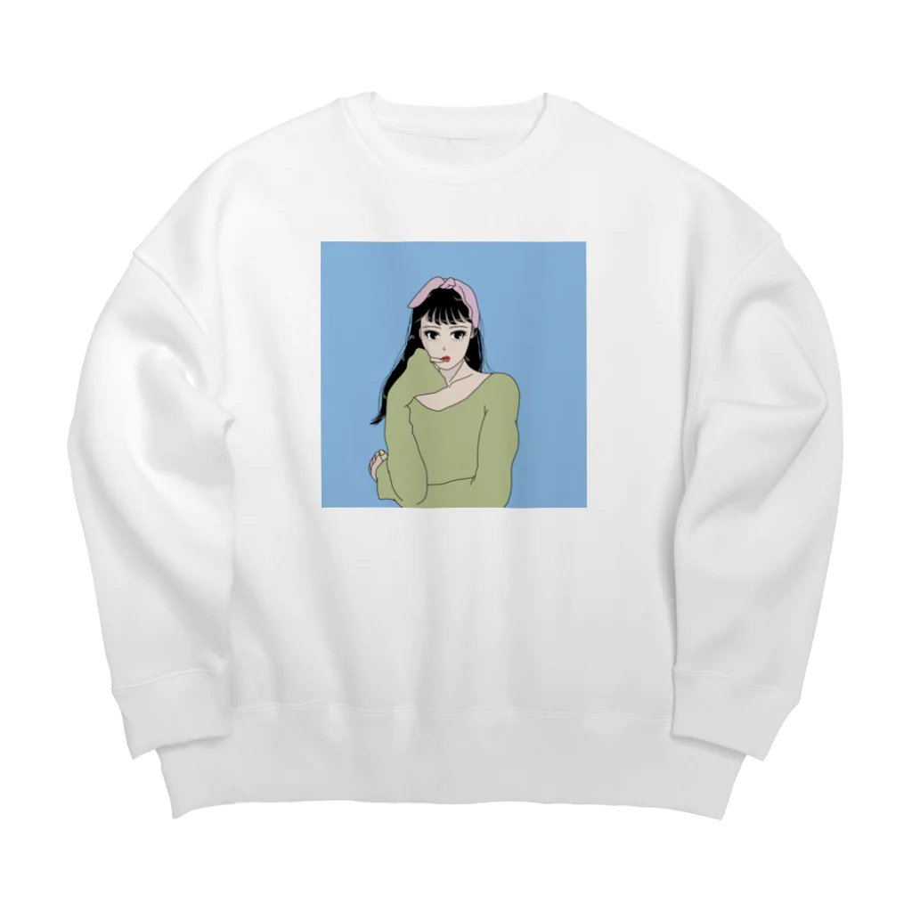 PIECE OF CAKEの猫目が特徴のイケてる彼女 Big Crew Neck Sweatshirt