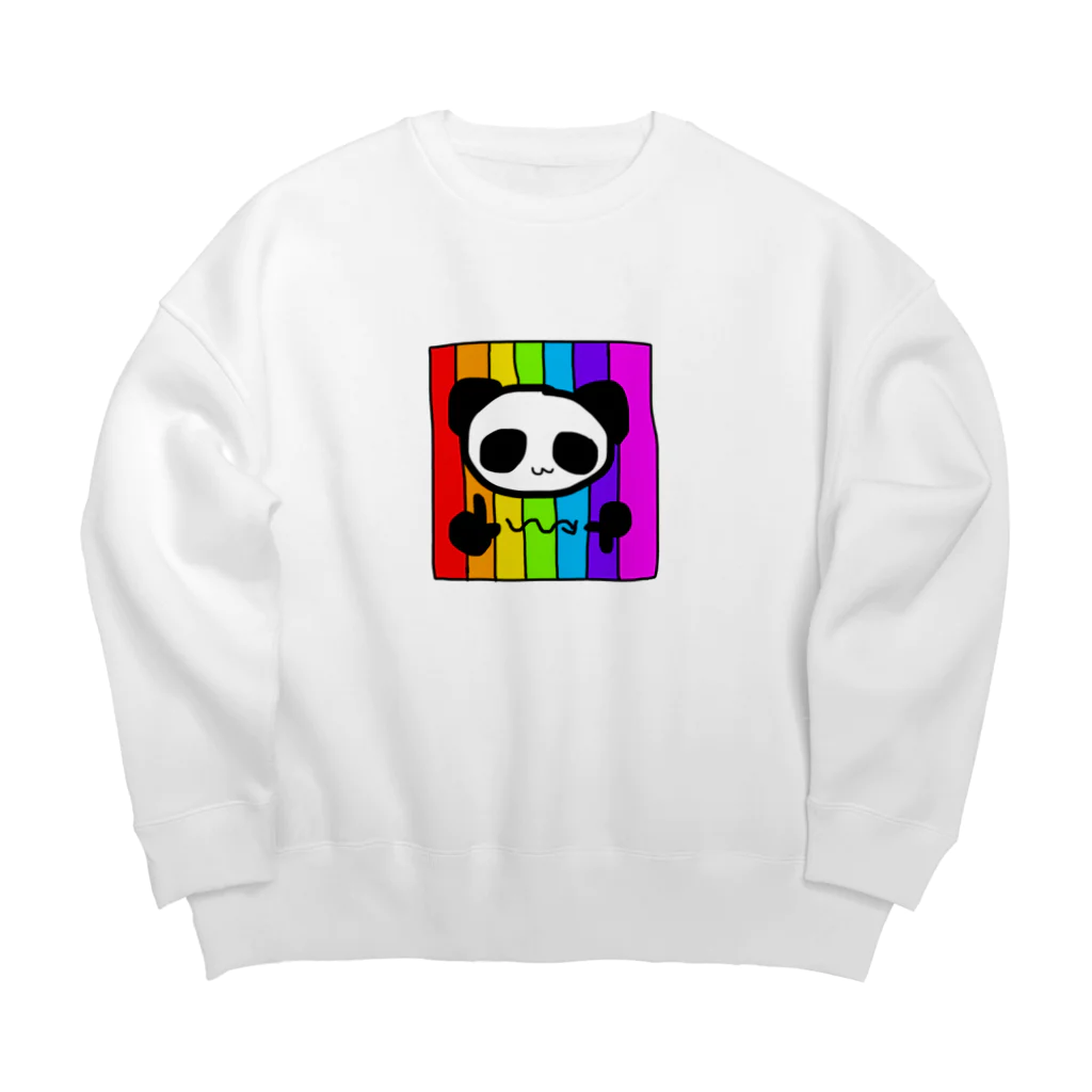 248-nijiya-のLGBT手話パンダ Big Crew Neck Sweatshirt