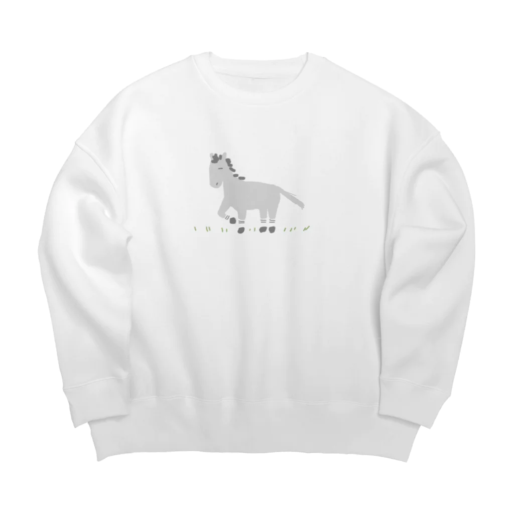 nillaの芦毛の牝馬ちゃん Big Crew Neck Sweatshirt