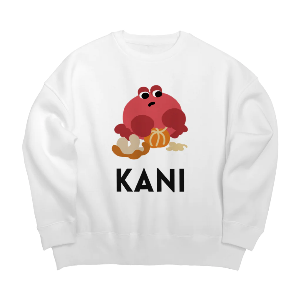 wakai_manamiのみかんの白いとこをとるカニ〈文字黒〉 Big Crew Neck Sweatshirt