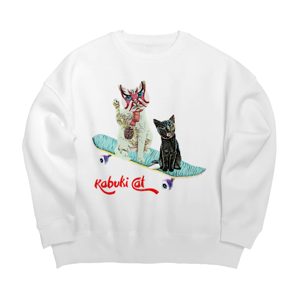 Rock catのKabuki Cat  Big Crew Neck Sweatshirt