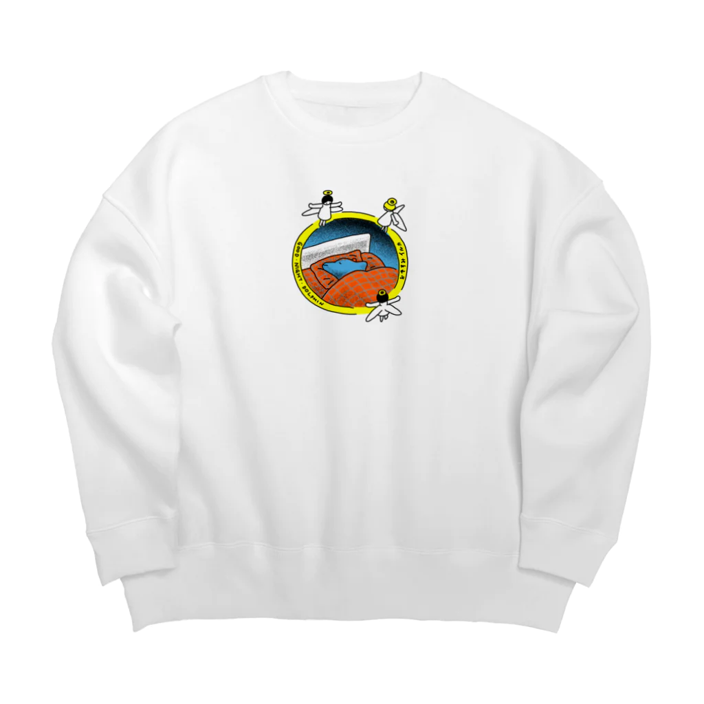 unmotokian suzuri支店のおやすみイルカ Big Crew Neck Sweatshirt