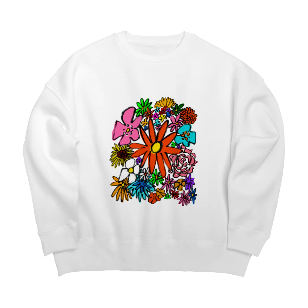 blackpepperのone flower one life Big Crew Neck Sweatshirt