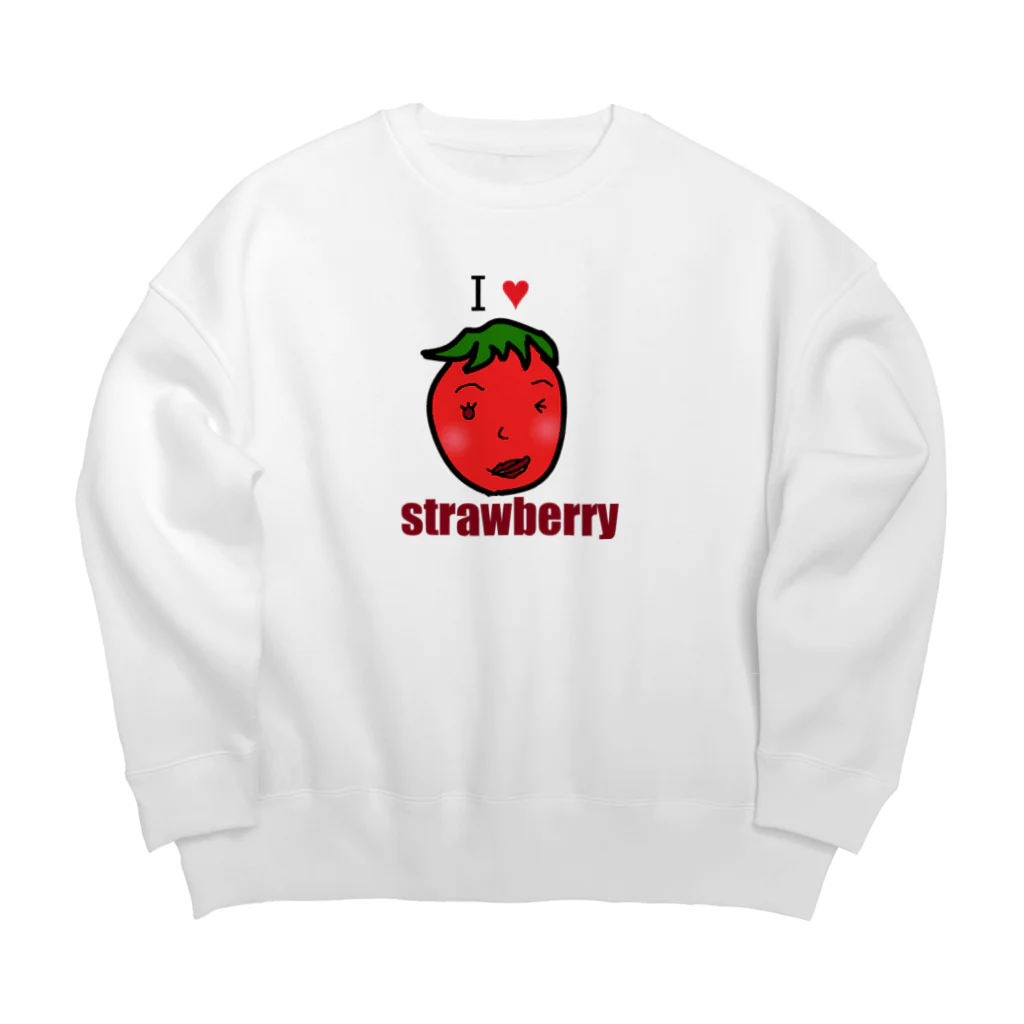 mou2ZOOのI♥Strawberry Big Crew Neck Sweatshirt