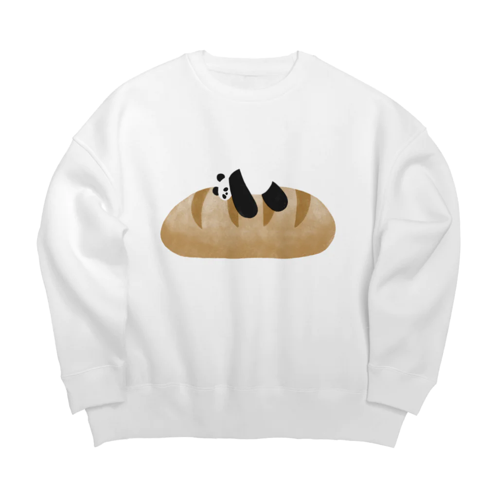 かわべしおん | イラストレーターのパンパンダのひと休み Big Crew Neck Sweatshirt