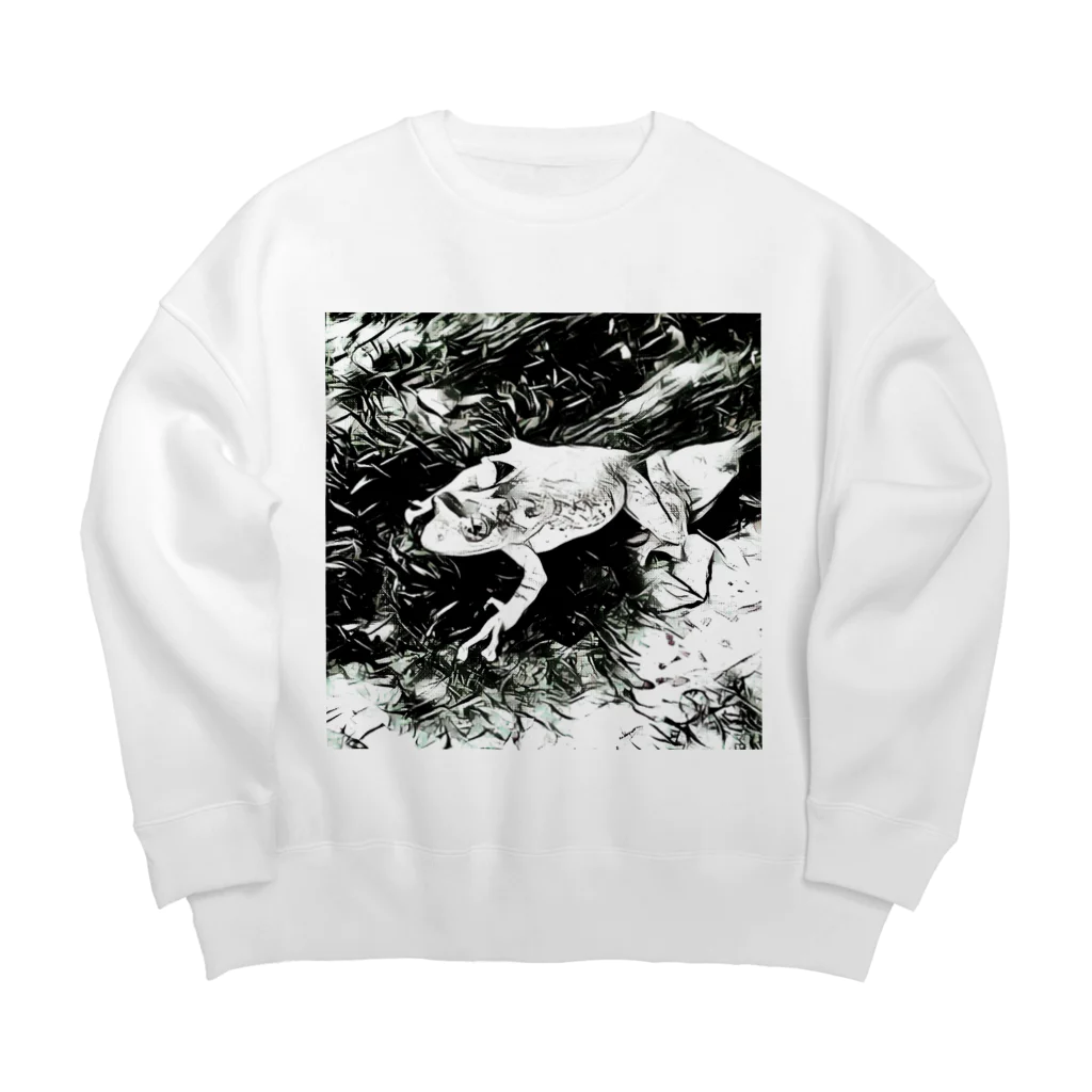 Fantastic FrogのFantastic Frog -Black And White Version- Big Crew Neck Sweatshirt