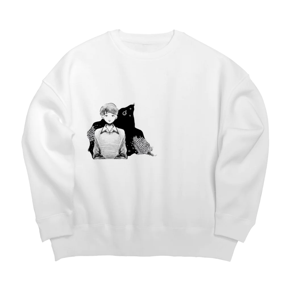 藻川湯畔の少年と好意 Big Crew Neck Sweatshirt