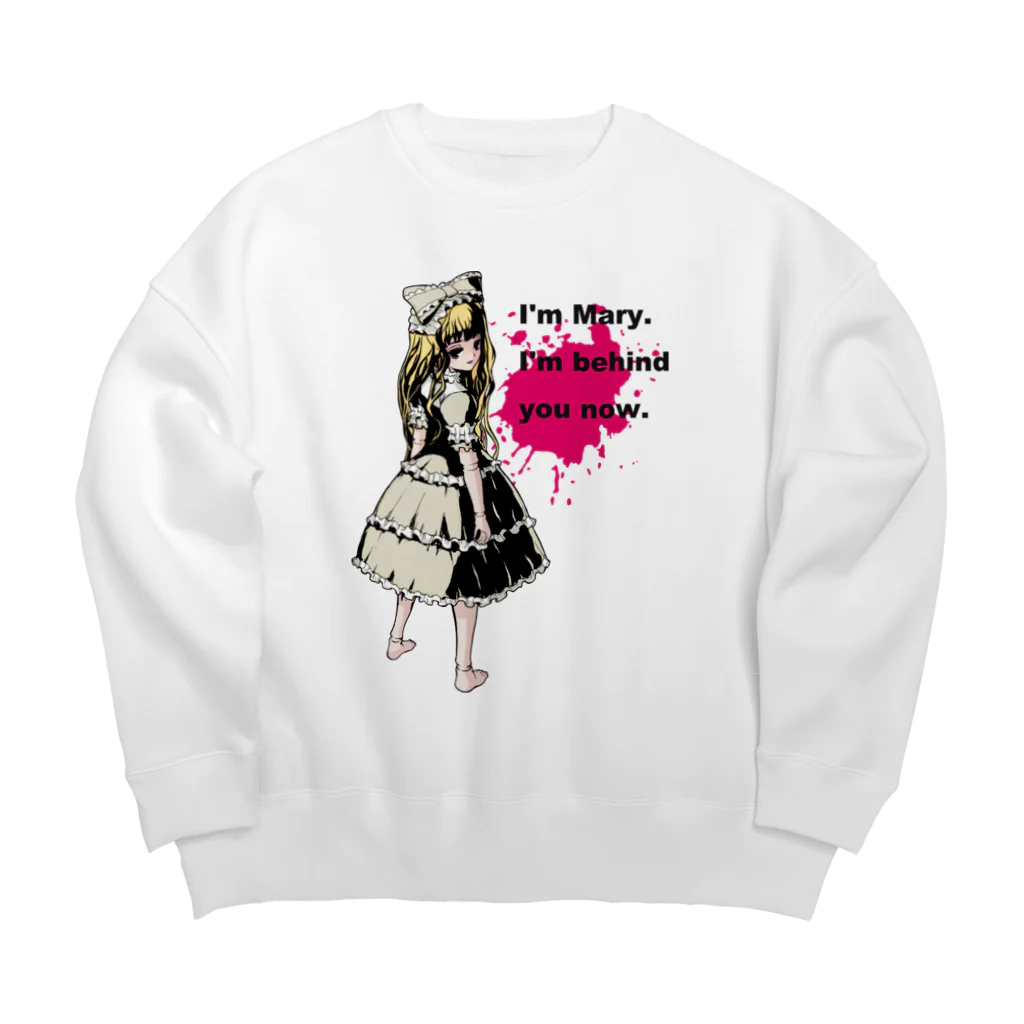 HINai Shopの病みかわいいゴシックホラーデザイン Doll Splatte Mary Big Crew Neck Sweatshirt