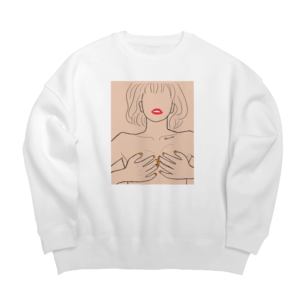 うみねこ店の白雪 Big Crew Neck Sweatshirt